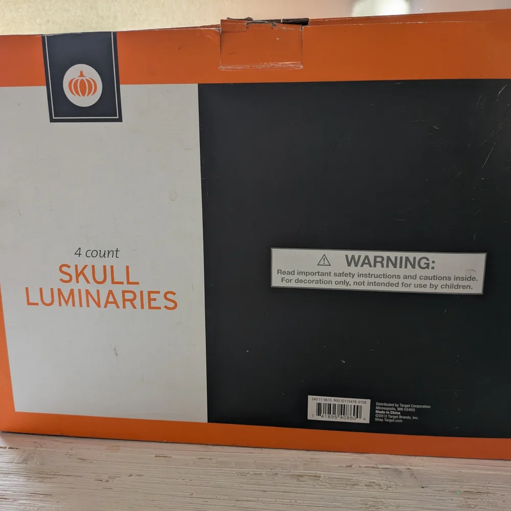 Target Black Skull Luminaries W/Led Tea lights 2 Sets Of 4 Lights
